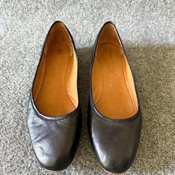 Frye Shoes - Frye Black Leather Slip-On Ballet Flat Round Toe Women's US 8.5 Comfort